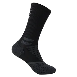 men's black free terry sport basketball socks