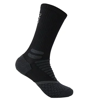 men's black free terry sport basketball socks