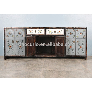 wholesale furniture china Chinese antique furniture painted tv cabinet & stand for living room