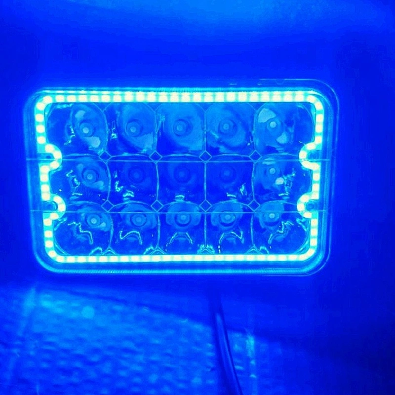 Lightech DOT Truck 45W LED Work Light Red Blue White Yellow Square Angle Eye 4X6 led headlight