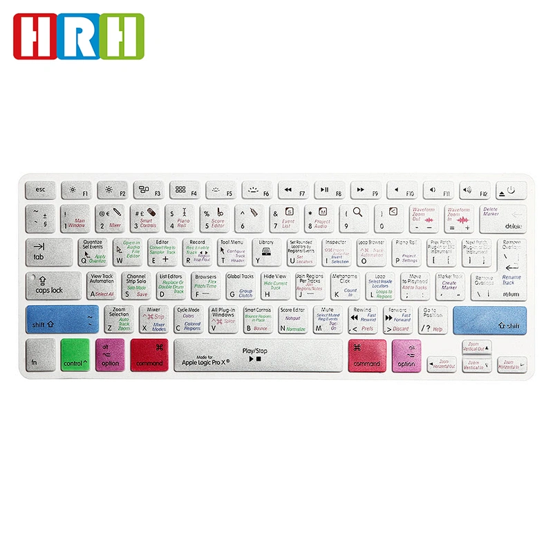 Best Sellers In Alibab Logic Pro X Silicone Shortcuts Keyboard Cover laptop keyboard skin for Macbook Pro Retina 15