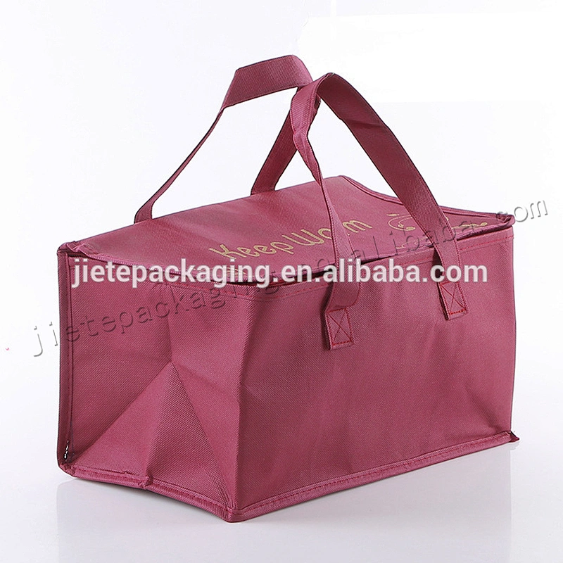 Customized plastic pp non woven shopping bag with zipper for beer, frozen food