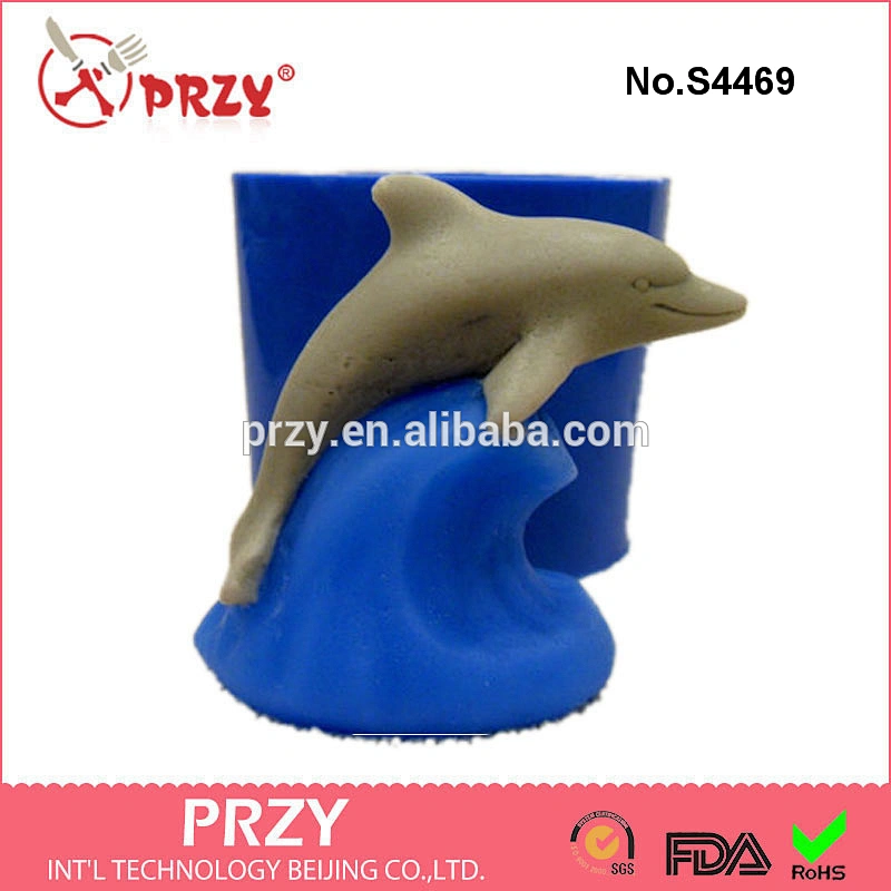Dolphin on a wave mold for soap silicone 3d soap mold Eco-friendly silicone mold