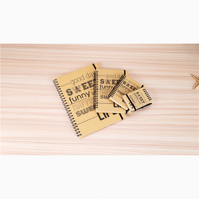 China Suppliers craft paper cover diary books A4 Coil Spiral notebook hand book