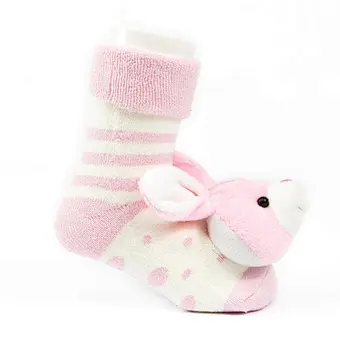 Autumn Winter wholesale kids manufacturers Newborn non slip floor lovely cartoon cat bear coral velvet Baby shoe Socks