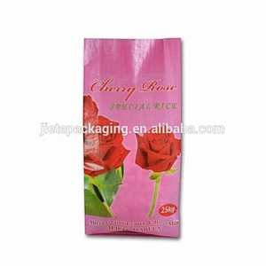 bopp film lamination printed transparent fabric pp woven rice bag 10kg 25kg