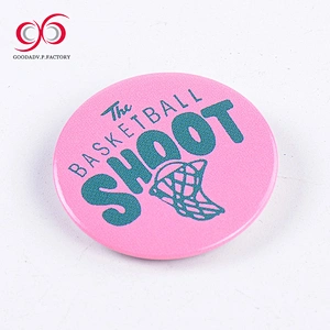 Custom logo badge round plastic badge with safety pin button badge 38mm material
