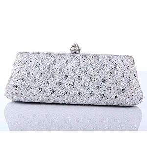 Wholesale Ladies shoes and matching bags silver clutch bags