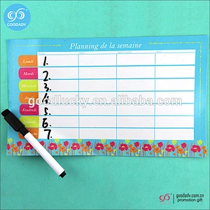 Advertising gift cheap custom weekly planning chart magnetic timetable