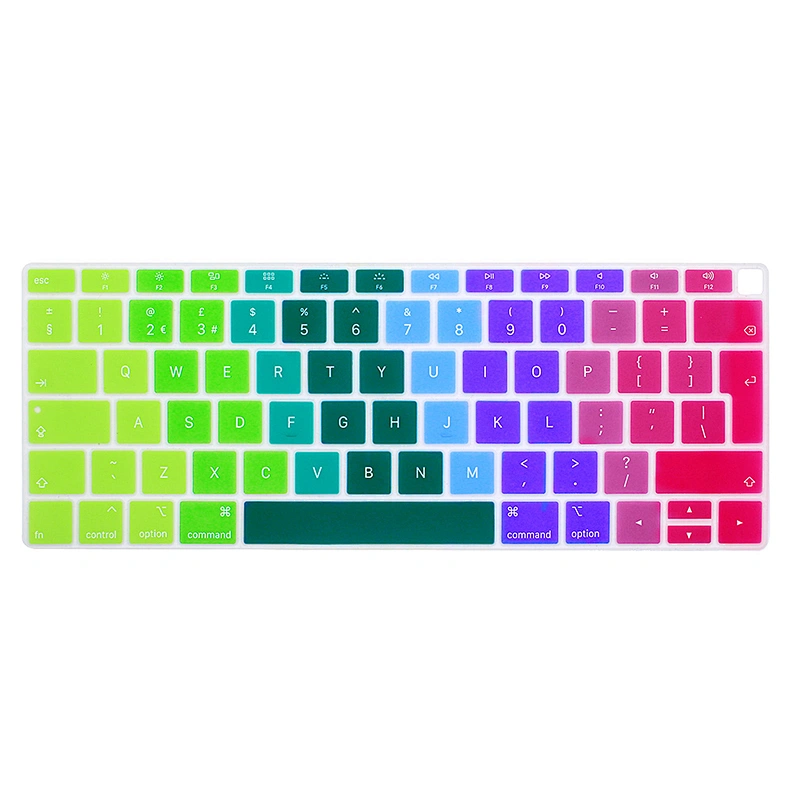 Silicone gradient color film English Keyboard Cover Skin Protector Film For Mabook Air 13