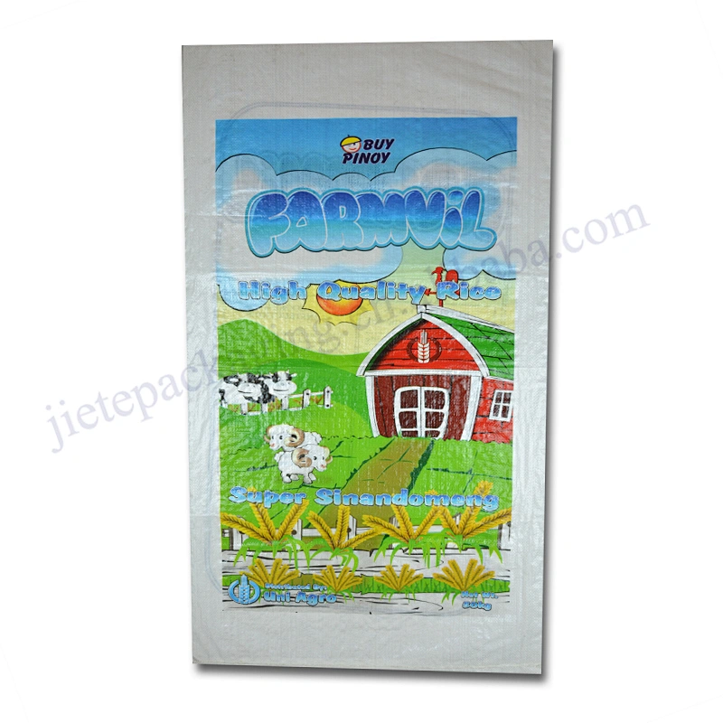 High quality 50kg white plastic laminated pp woven empty rice bags for sale