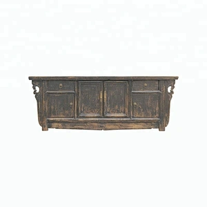 chinese antique rustic lacquered TV console furniture