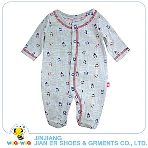 Softness cotton fabric animal printing winter rompers for baby girls
