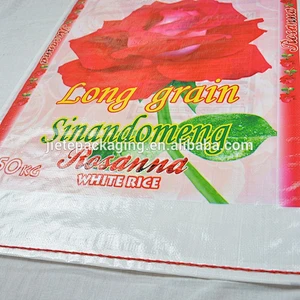 15kg 25kg 50kg red poly pp woven bag packaging material with printing for rice
