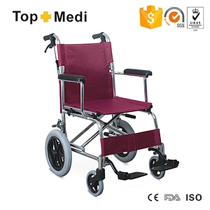 Transport lightweight folding aluminum wheelchair