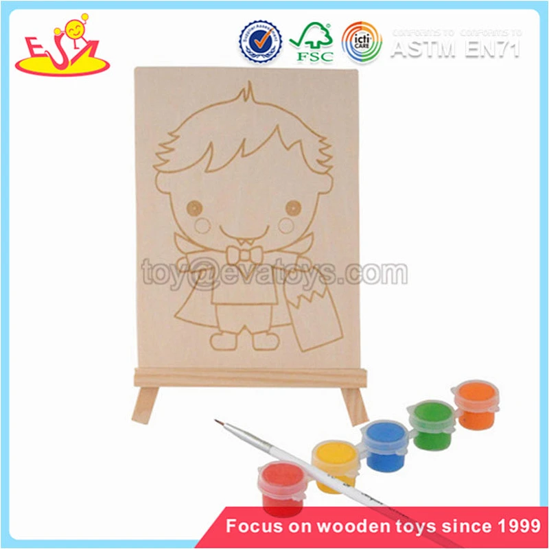 Wholesale selling creative wooden flower pattern children cartoon wooden hand painting toy W03A044