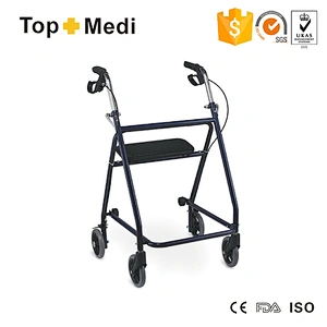 Steel Frame Lightweight Heavy Duty Patient Rollator Walker With Seat