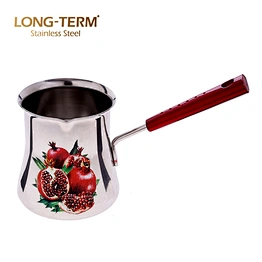 D102582 Flower Stainless Steel Milk Boiling Pot