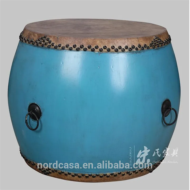 Chinese antique style solid wood drum stool