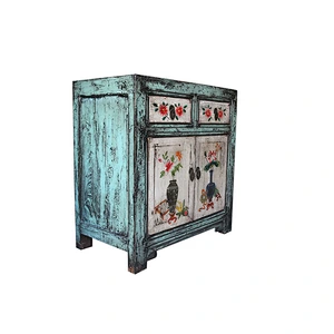 chinese lacquer oriental distressed painted buffet furniture