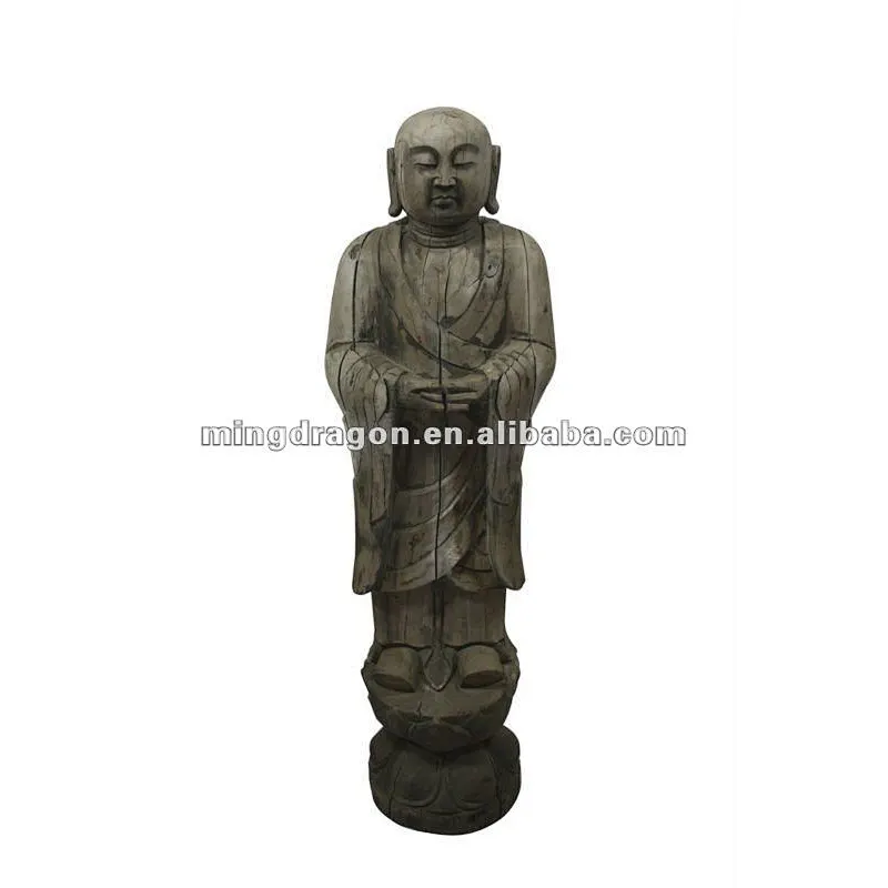 Chinese antique wooden standing Buddha Statue