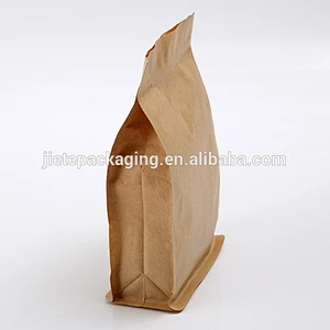 High quality gusset PE coated kraft paper bag for rice packaging with window