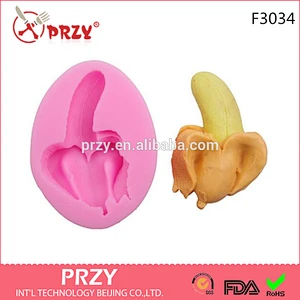 F3034 PRZY Fondant decorative silicone mold of banana fruit cake decoration