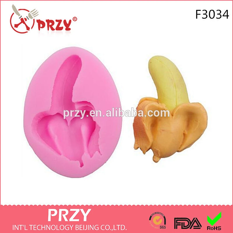 F3034 PRZY Fondant decorative silicone mold of banana fruit cake decoration