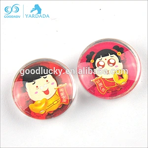 New arrival round PIZZA crystal fridge magnet