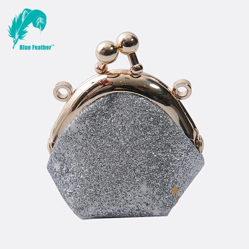 Glitter small jewellery storage coin purse fashion style metal purse frame