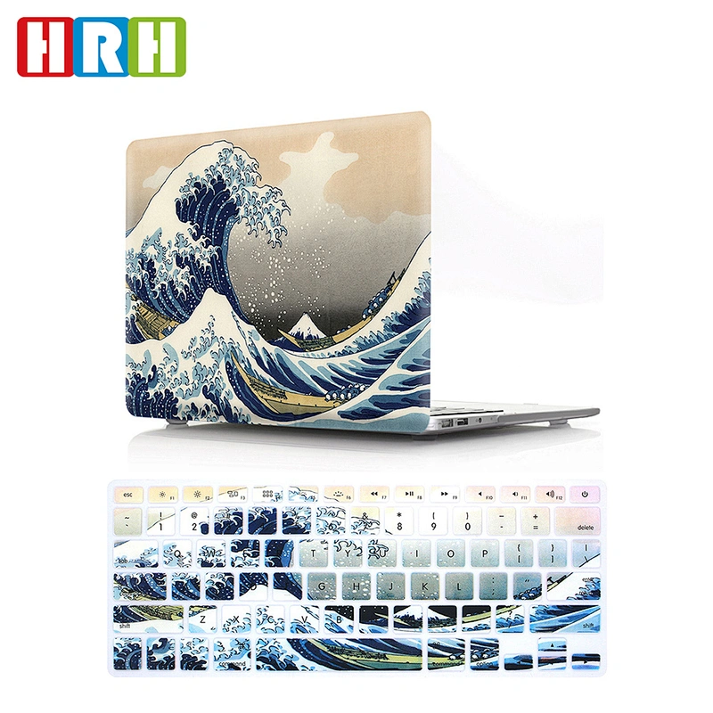 2 in 1 Colorful case matte Hard Case skin silicone  case cover for macbook pro air laptop