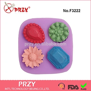 F3222 The new silicone mold cake diamond jewelry crystal epoxy liquid silicone fondant mold