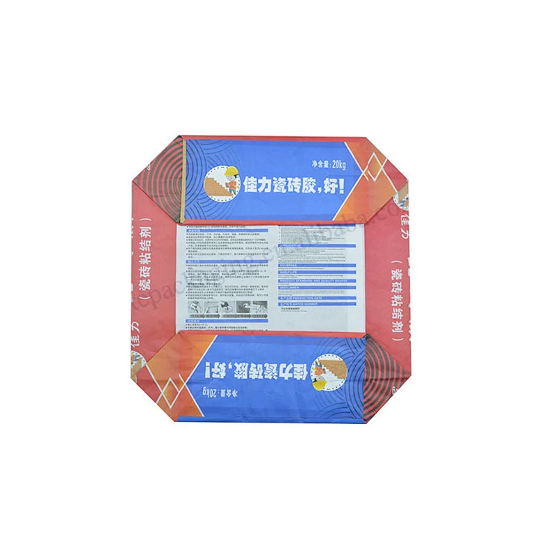 20kg kraft paper stand up cement valve bag for ceramic tile adhesive