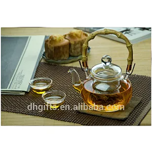 China factory 600ML heat resistant borosilicate glass tea pot with handle for easy to take