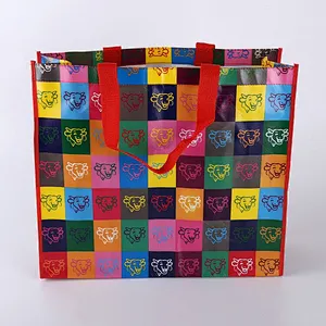 Custom wholesale color printing shopping bag supermarket