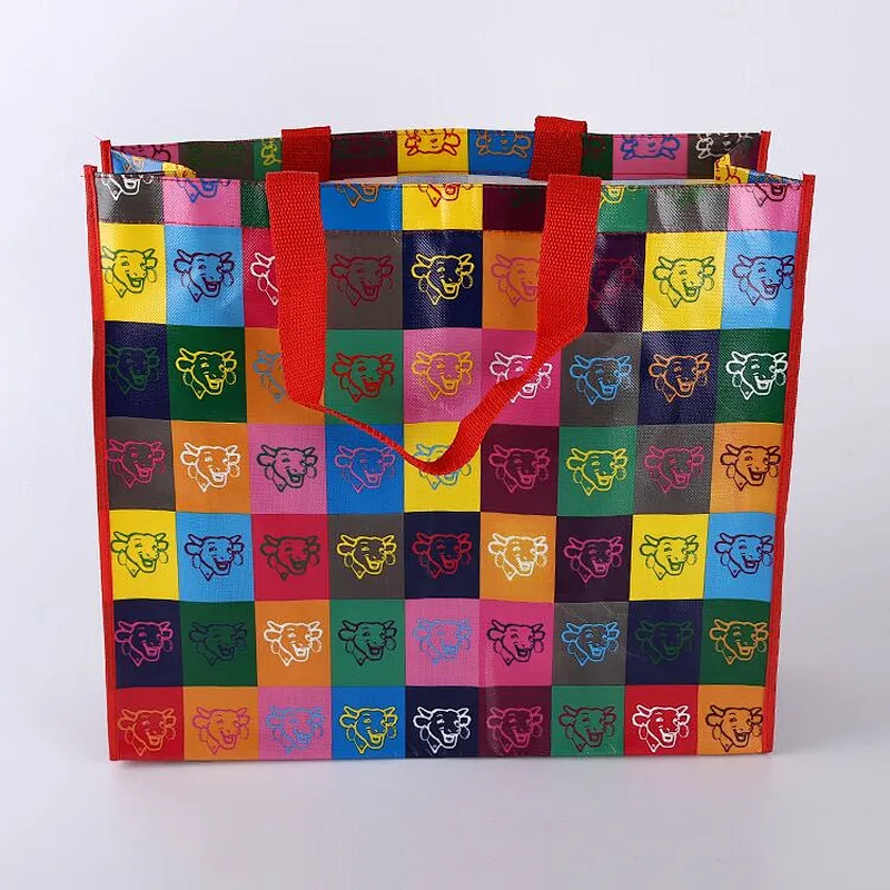 Custom wholesale color printing shopping bag supermarket