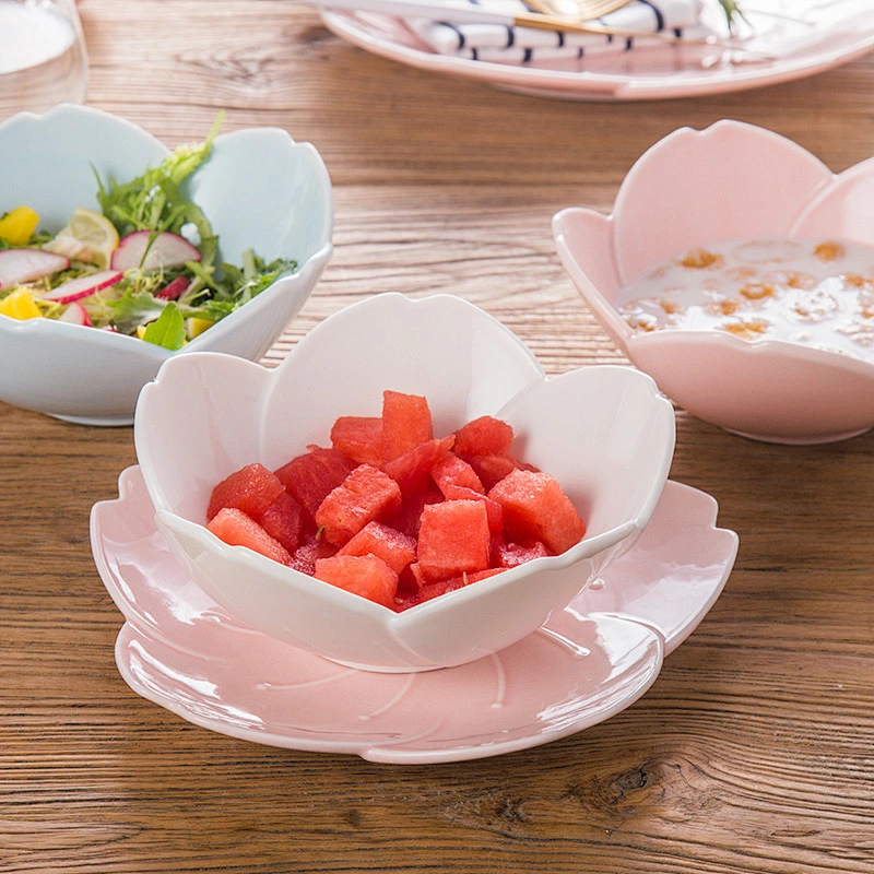 陶瓷板日本樱花创意陶器及陶瓷餐具简易食品碟樱花碟