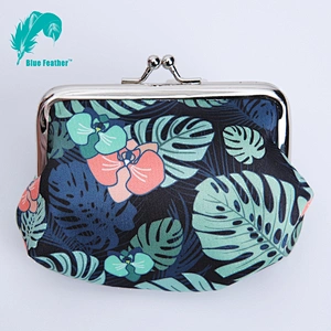 Promotional custom microfiber coin purse with metal silver clip