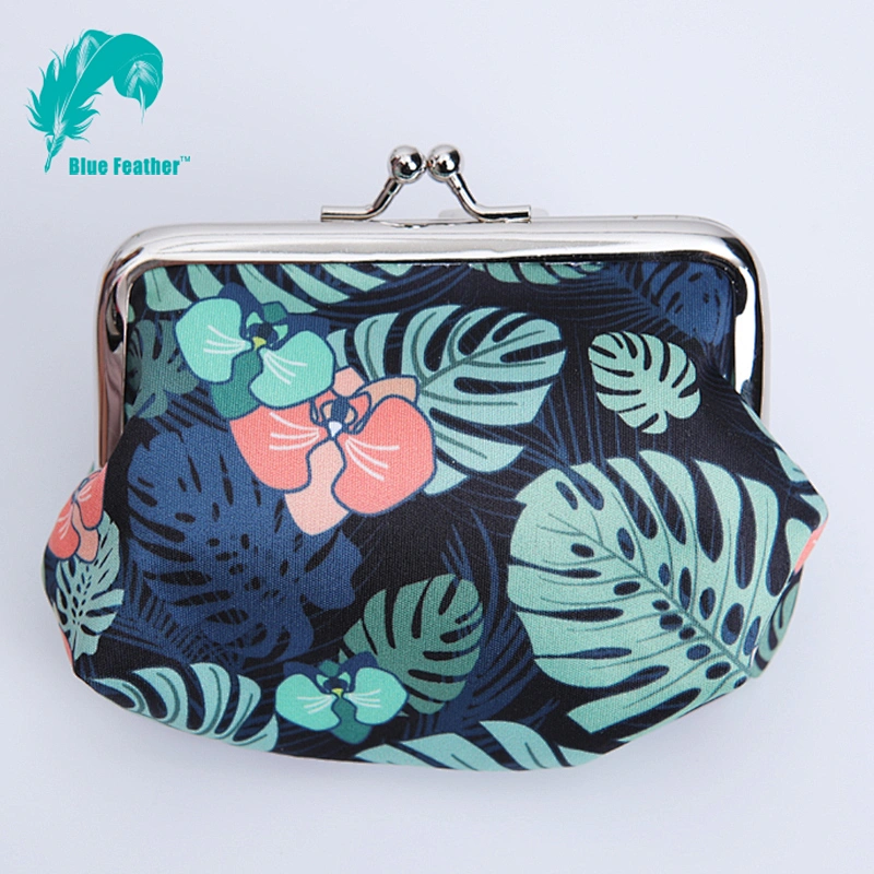 Promotional custom microfiber coin purse with metal silver clip