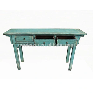 wholesale high glossy recycle pine wood shanny chinese antique style console table