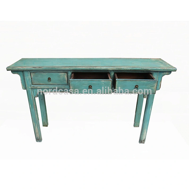 wholesale high glossy recycle pine wood shanny chinese antique style console table