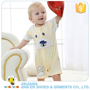 Custom design summer plain 100 cotton soft baby romper