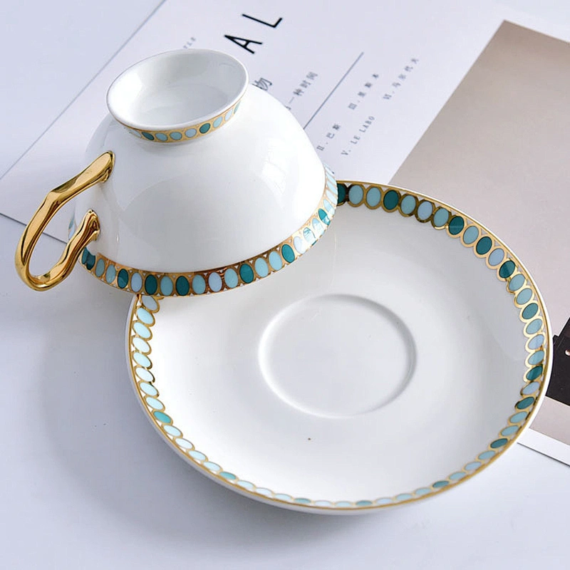 Small moq bone china porcelain coffee cup with saucer series