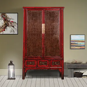 chinese whlesale antique reproduction oriental distressed lacquer furniture