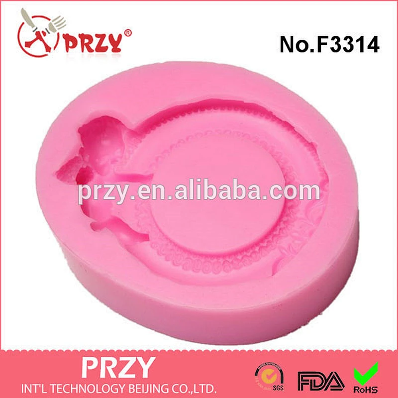 F3314 Sleep Angel Baby Silicone Mold Fondant Silicon Mold Cake Decoration Mold