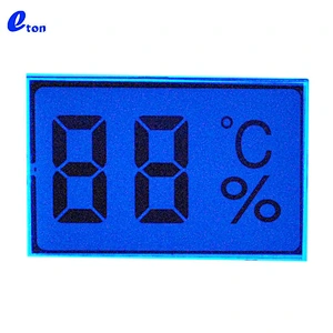 2 digital TN segmented lcd display for temperature and humidity sensor for hospital