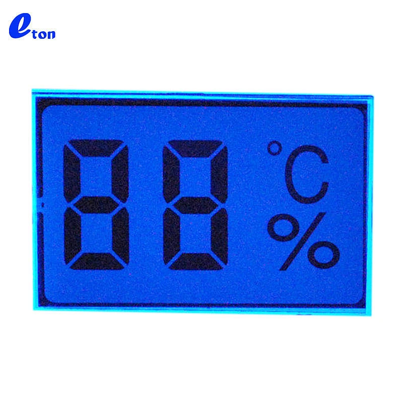 2 digital TN segmented lcd display for temperature and humidity sensor for hospital