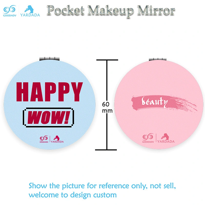 Custom design 2X foldable cosmetic magnifying tinplate mirror