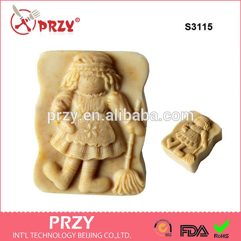 S3115 Country Doll Girl Silicone Soap Mold/ silicone mold