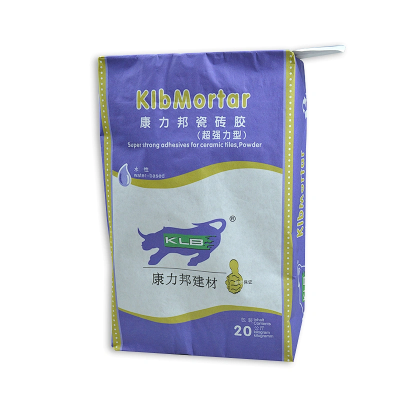 kraft paper block bottom valve bag for packing putty, mortar, glue, cement packaging bag